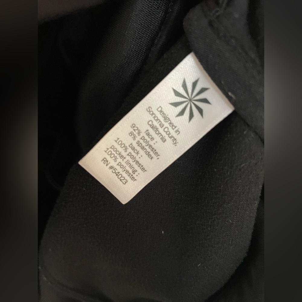 Athleta XS Shelter Cove Softshell‎ Hooded Parka Jacket Black Snap Storm Flap - Picture 4 of 10